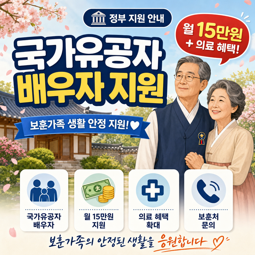 국가유공자 배우자 월 15만원 지원 — 2026년 대상·신청 완전 정리