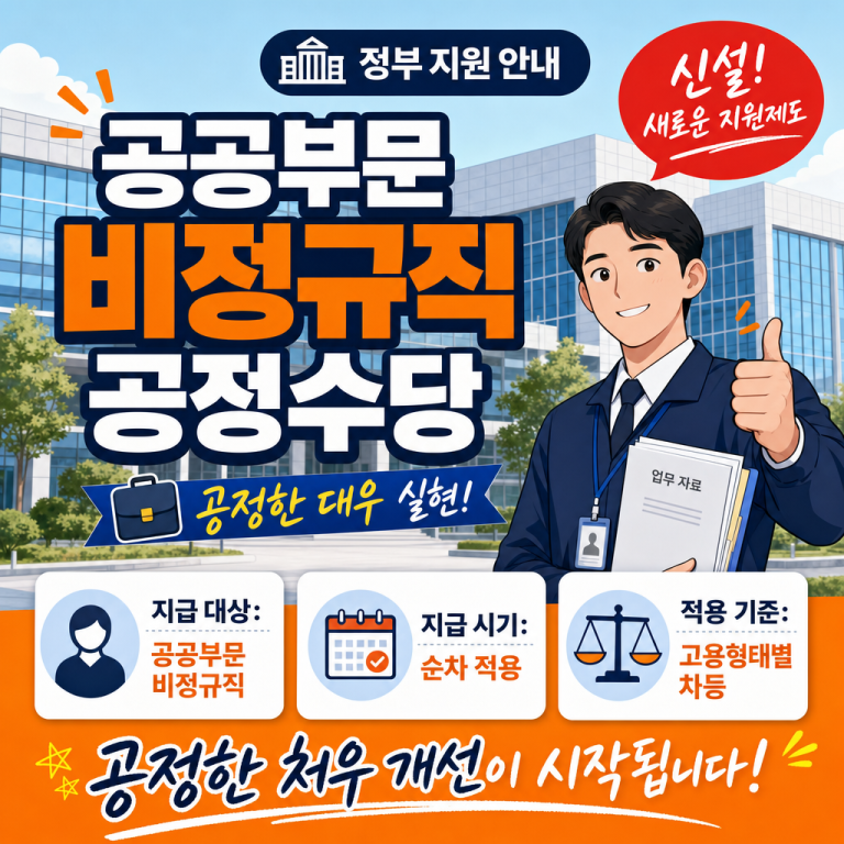 공공부문 비정규직 공정수당 2027 — 대상·금액·시기 총정리 (최대 248만원)