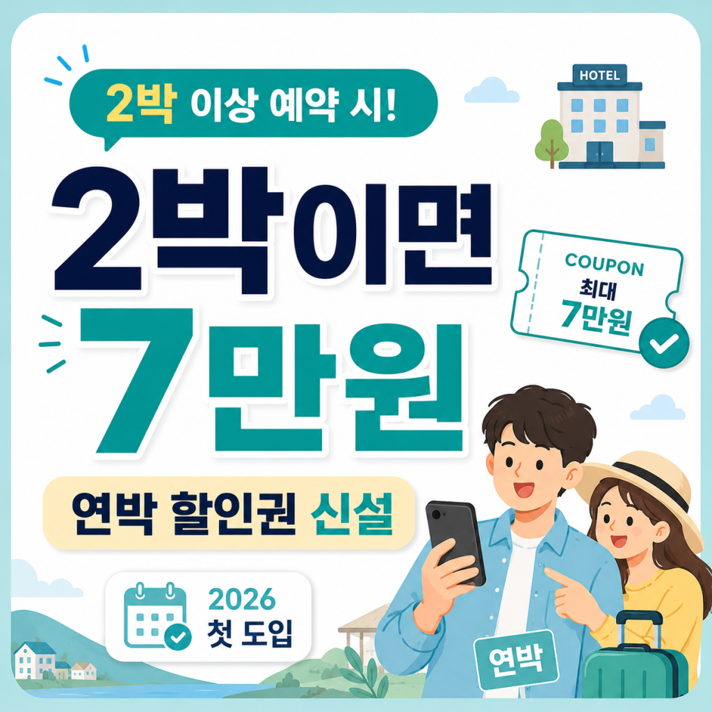 연박 할인권이란? — 2026 여름 숙박할인 쿠폰 2박 이상 적용 구조 완전 해설
