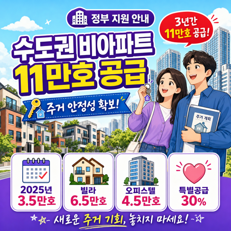 수도권 비아파트 공급 11만 호 + 매입임대 9만 호 — 두 트랙을 이해해야 신청이 보입니다