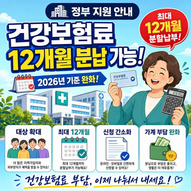 건강보험료 분할납부 2026 완전 정리 — 체납 24회·정산 12회 차이, 신청 방법, 신용 영향