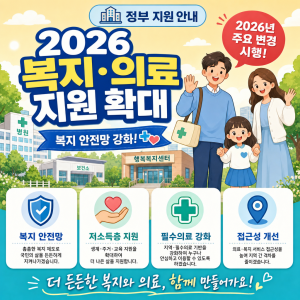 2026년 복지·의료 달라지는 것 총정리 — 기초생활 인상, 의료급여 부양비 폐지