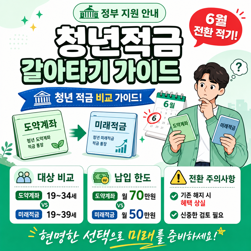 청년도약계좌 → 청년미래적금 갈아타기, 6월 22~7월 3일 신청 완전 가이드 — 대상·손익·5단계